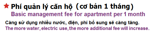 phí quản lý căn hộ cơ bản mỗi tháng